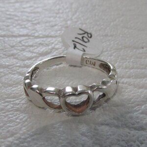 Sterling Silver 925 Open Heart Ring - Sz 7.5